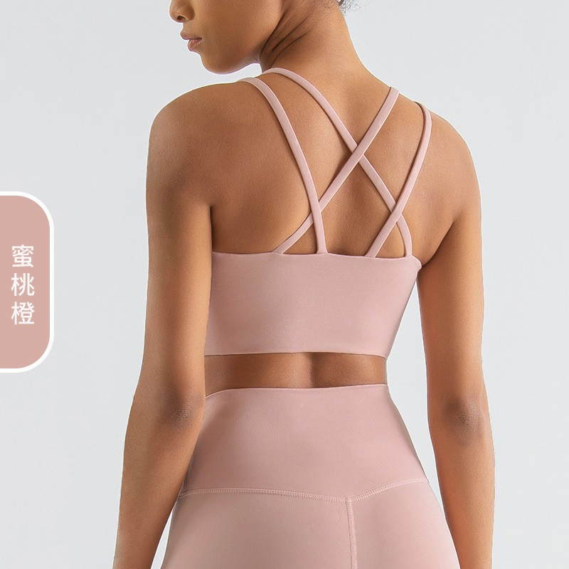 Conjunto de sujetadores deportivos de alta intensidad ajustables para mujeres, top de yoga activo personalizado, sujetadores deportivos con espalda cruzada, ropa deportiva sexy