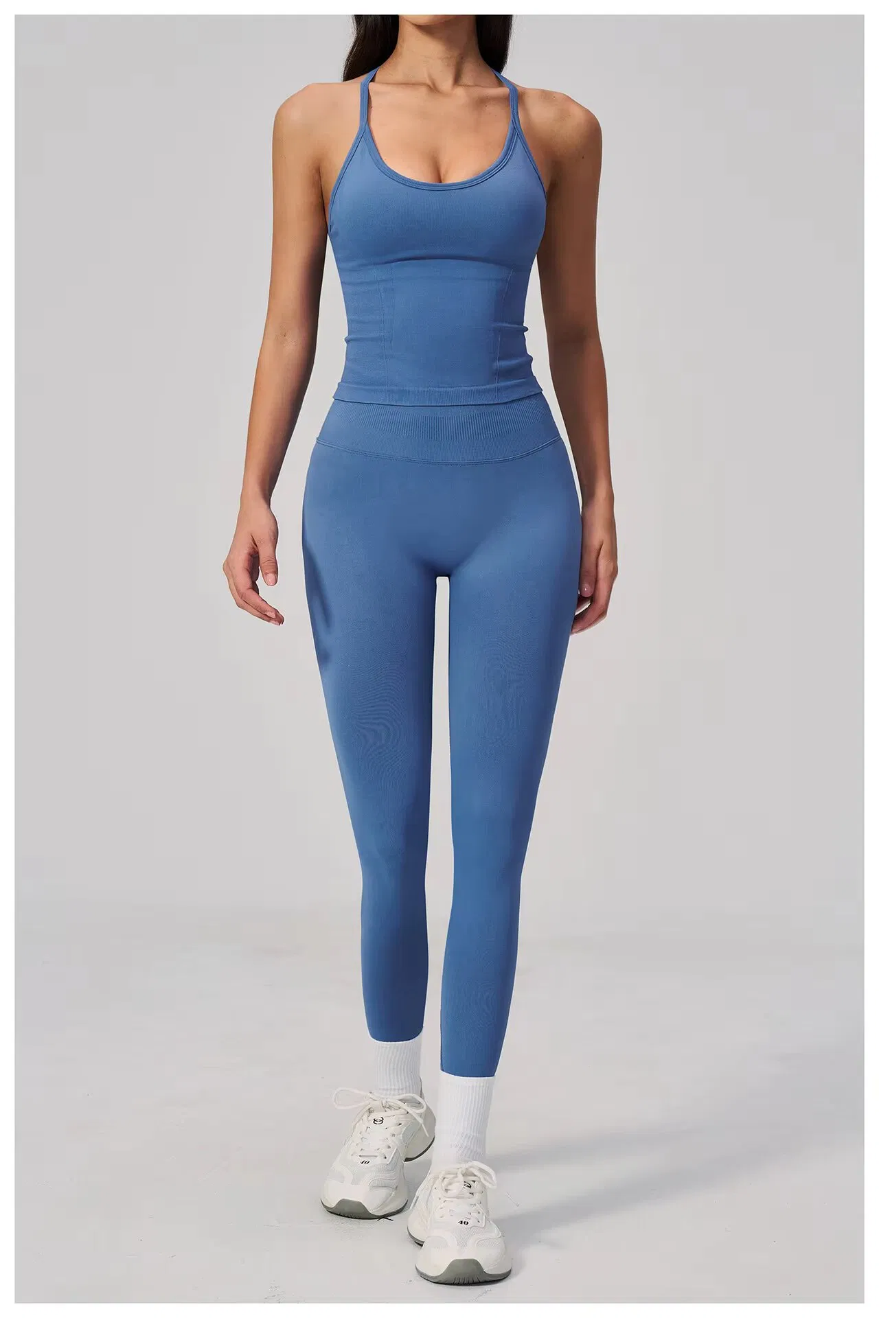 Conjunto de Yoga de Verano para Mujeres, Ropa Activa Sin Costuras, Cintura Alta, Control de Abdomen, Levantamiento de Glúteos 2-Piece Ropa de Gimnasio al Aire Libre, Conjunto de Fitness, Ropa Deportiva