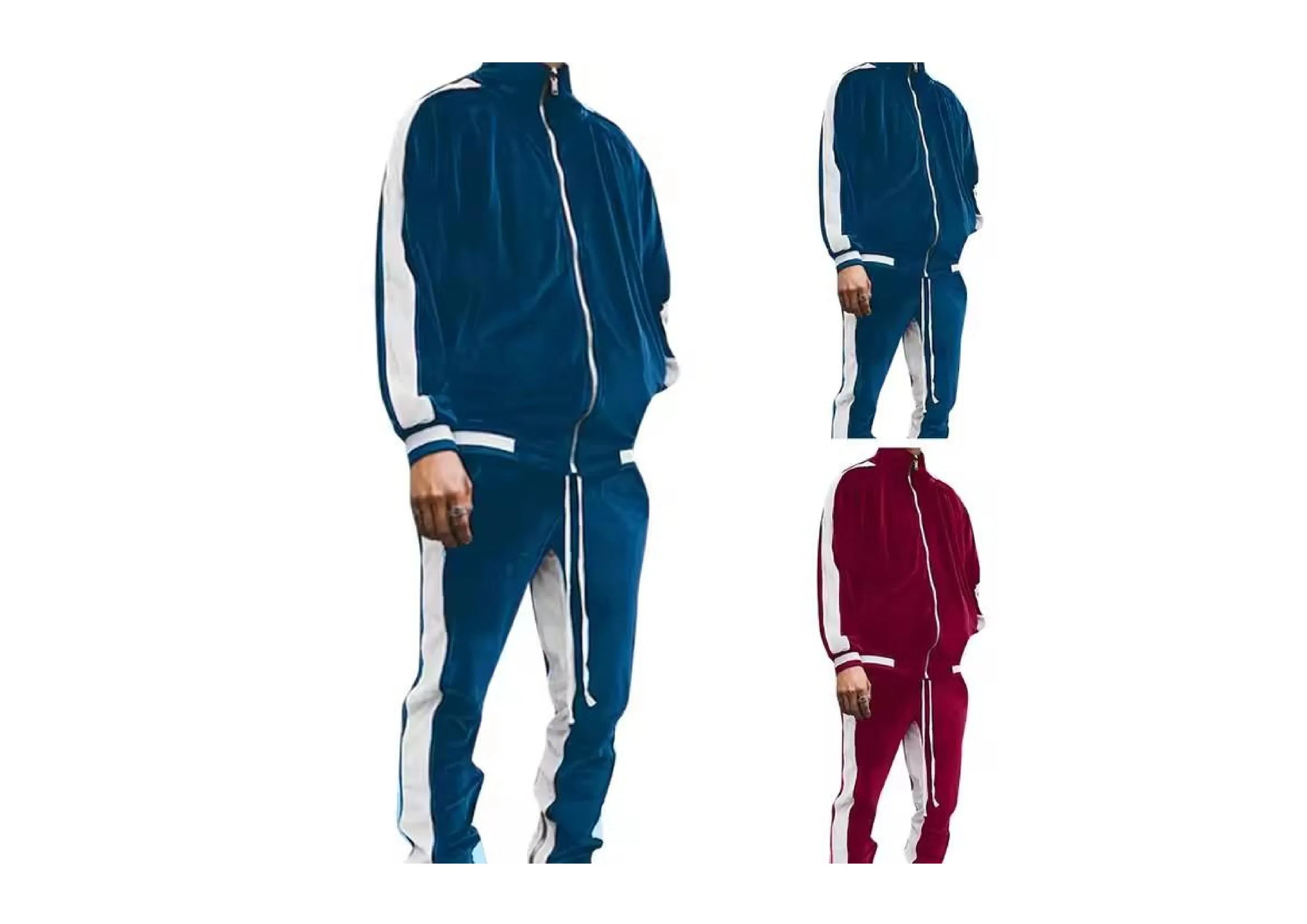 Conjunto de dos piezas para hombres - Ropa deportiva de terciopelo para correr despacio, ecológica y transpirable