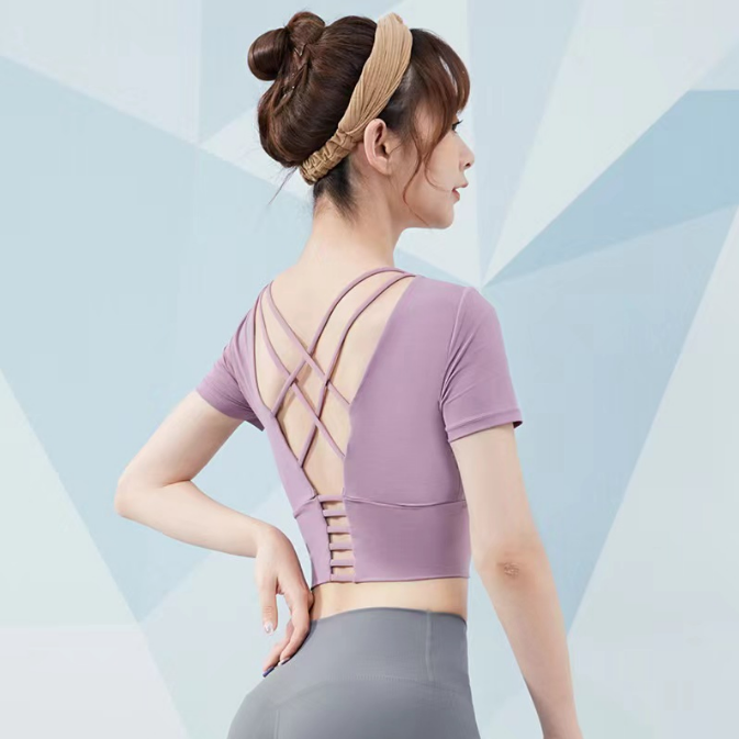 Ropa de yoga para mujeres, camisetas de gimnasio, ropa de fitness, camisetas deportivas, tops cortos