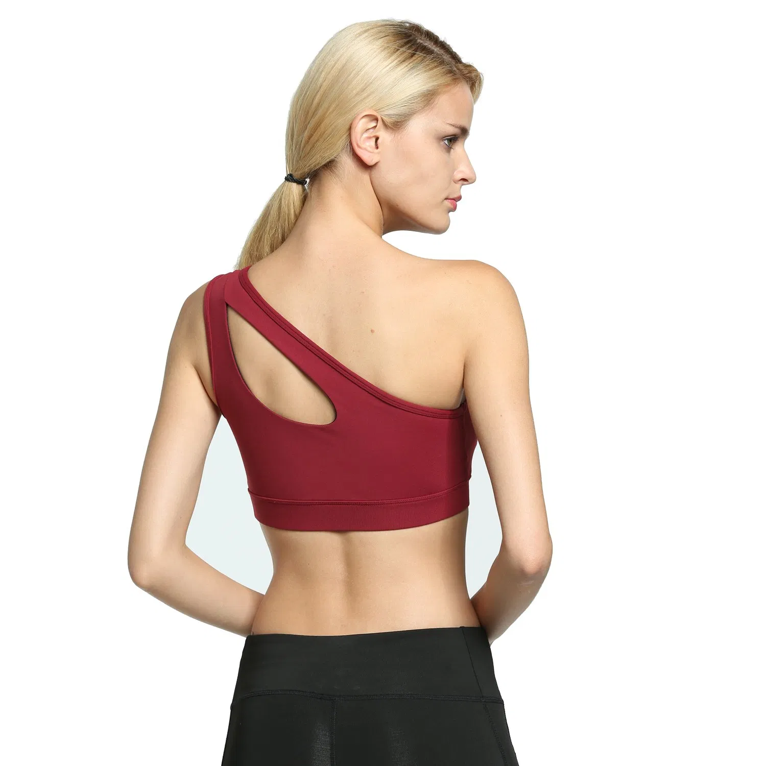 Sujetadores de yoga y fitness de alta impacto para mujeres, transpirables, de un solo hombro, con estilo y comodidad