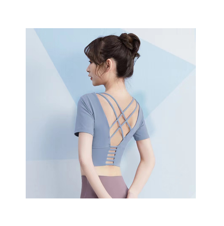 Ropa de yoga para mujeres, camisetas de gimnasio, ropa de fitness, camisetas deportivas, tops cortos