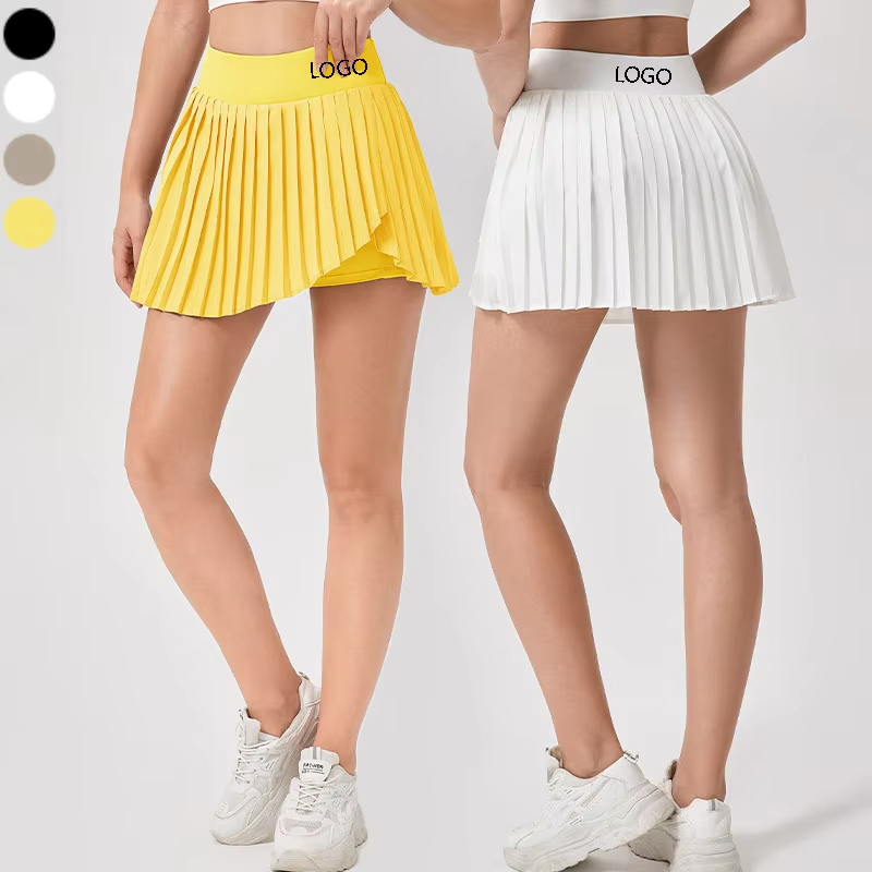 Falda de golf atlética personalizada para mujer, ropa deportiva de cintura alta, transpirable, ligera, falda de tenis con pliegues y bolsillo