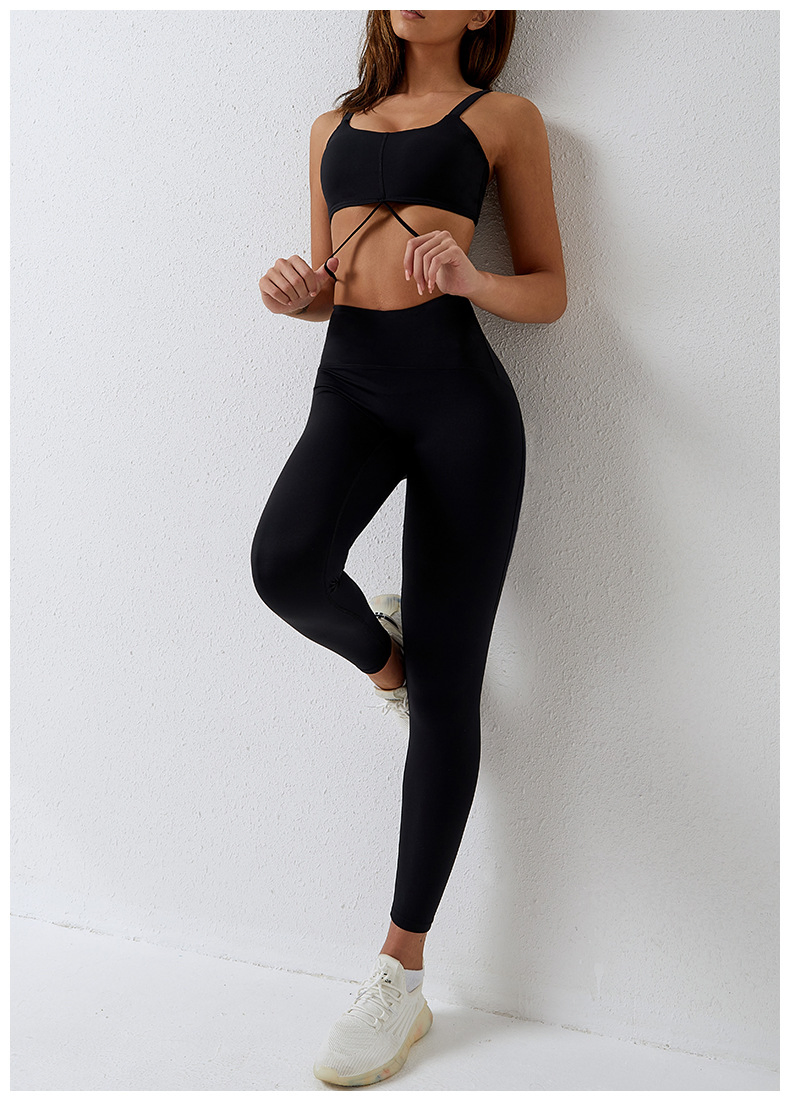 Tela reciclable ecológica 2 PCS ropa de yoga para mujeres sujetador deportivo chaleco mallas de cintura alta conjunto de gimnasio ropa de entrenamiento ropa deportiva