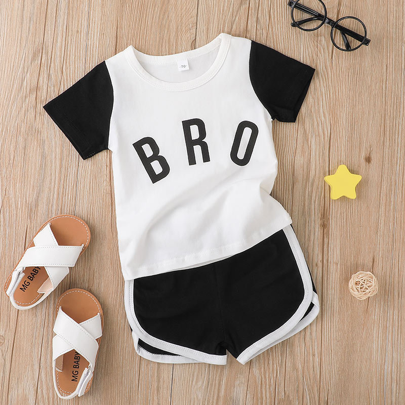 Conjunto de Ropa para Niños y Niñas Verano Camiseta de Jersey Deportiva y Pantalones Cortos 2 Paquete Conjunto Ropa de Bebé de Manga Corta