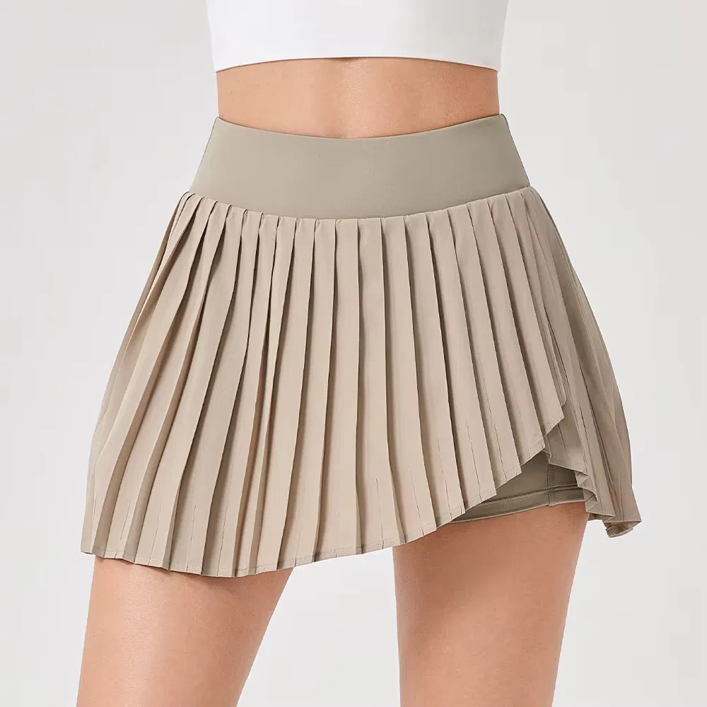 Falda de golf atlética personalizada para mujer, ropa deportiva de cintura alta, transpirable, ligera, falda de tenis con pliegues y bolsillo