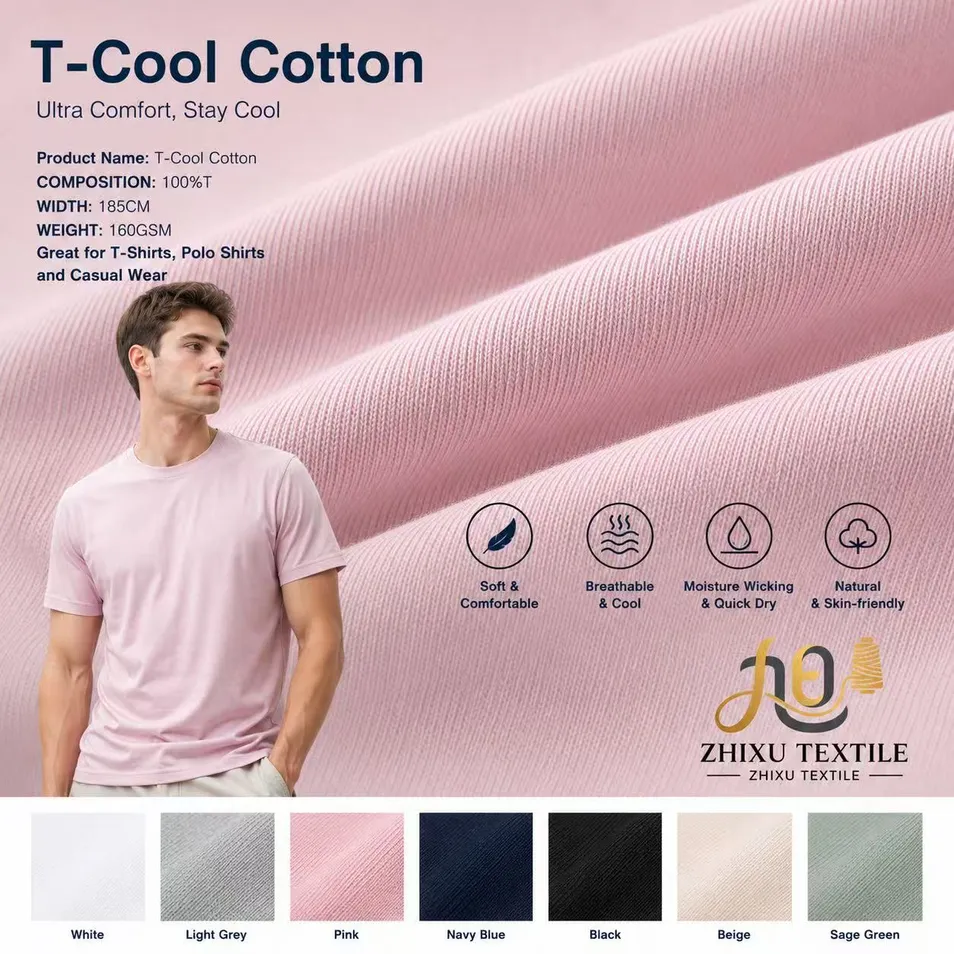 100%P 160GSM T400 Algodón como poliéster de punto sencillo, de secado rápido y protección UV, para ropa deportiva