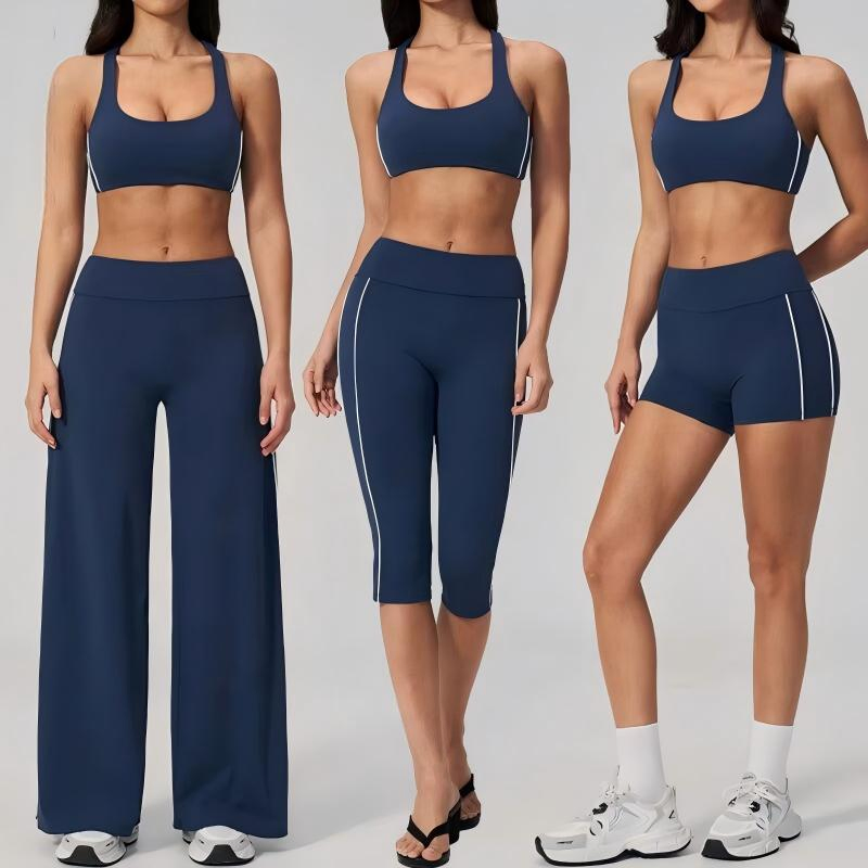 2PCS Traje de yoga para mujeres, conjunto de gimnasio, ropa para correr, ropa de entrenamiento, pantalones capri, sujetador deportivo, ropa atlética, ropa de yoga, ropa deportiva