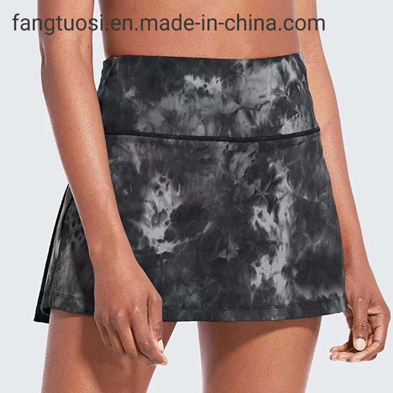 Falda de golf para mujeres con pliegues, personalizada con estampado de teñido anudado, elástica y transpirable, ideal para animadoras, con bolsillos