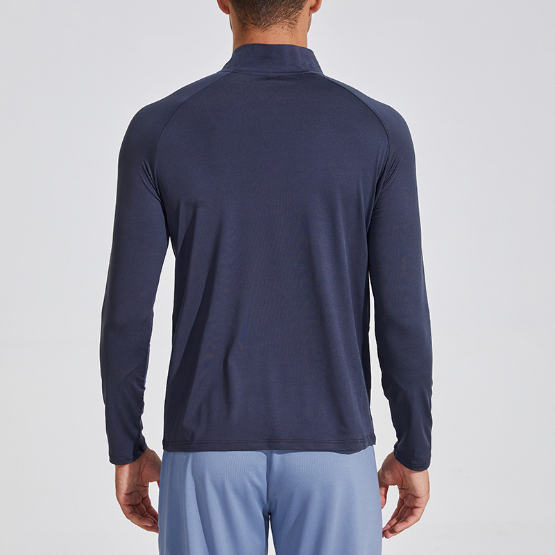 Ropa de secado rápido de manga larga para otoño e invierno, camiseta ajustada de entrenamiento con media cremallera para hombres, baloncesto, running y deportes al aire libre