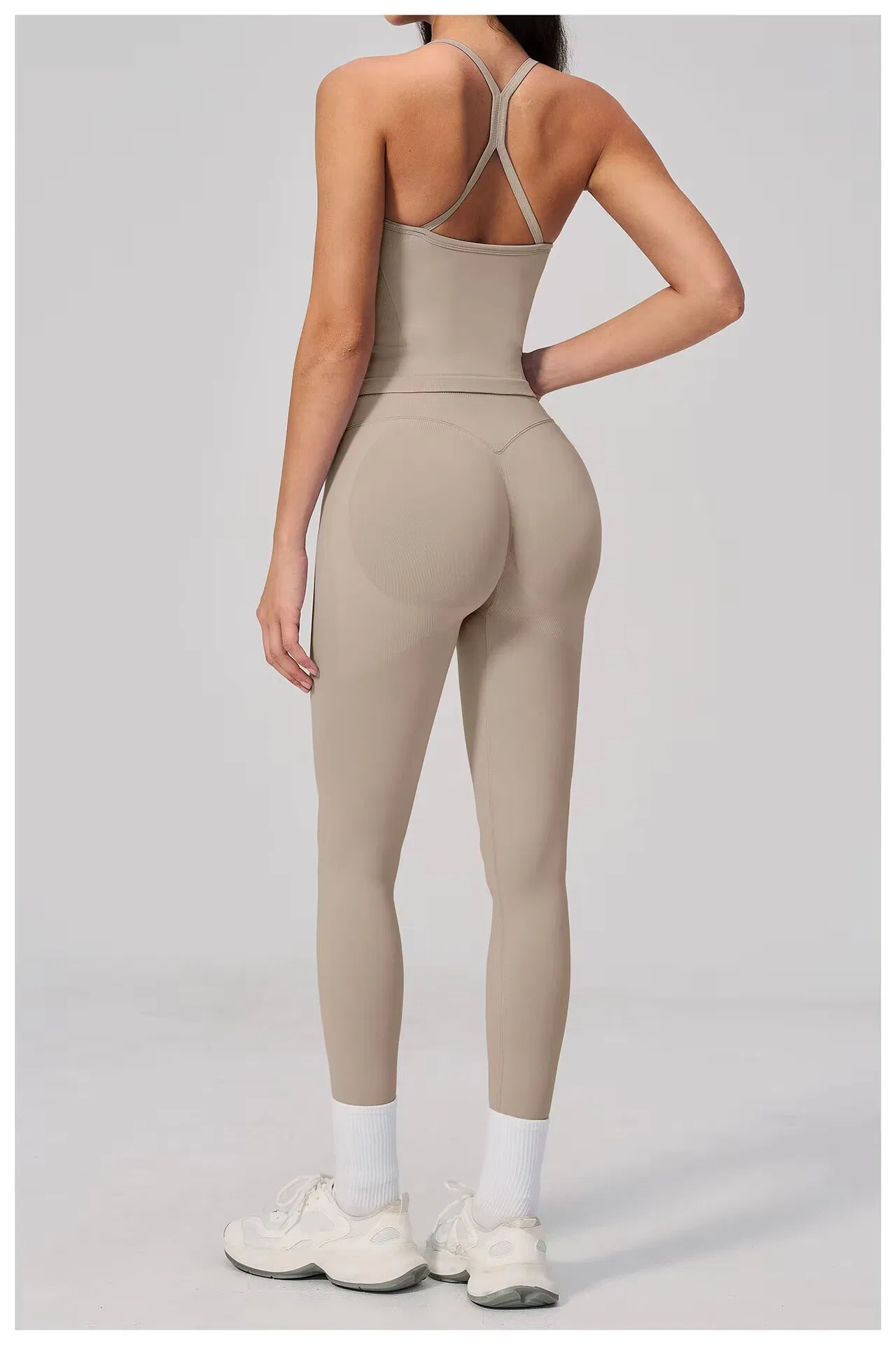 Conjunto de Yoga de Verano para Mujeres, Ropa Activa Sin Costuras, Cintura Alta, Control de Abdomen, Levantamiento de Glúteos 2-Piece Ropa de Gimnasio al Aire Libre, Conjunto de Fitness, Ropa Deportiva