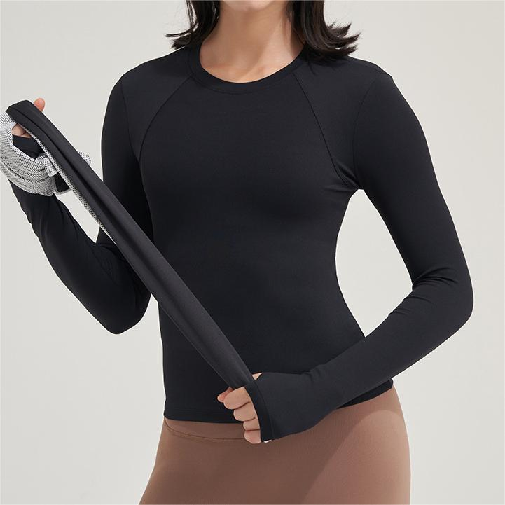 Prendas deportivas de manga larga de running de yoga de secado rápido