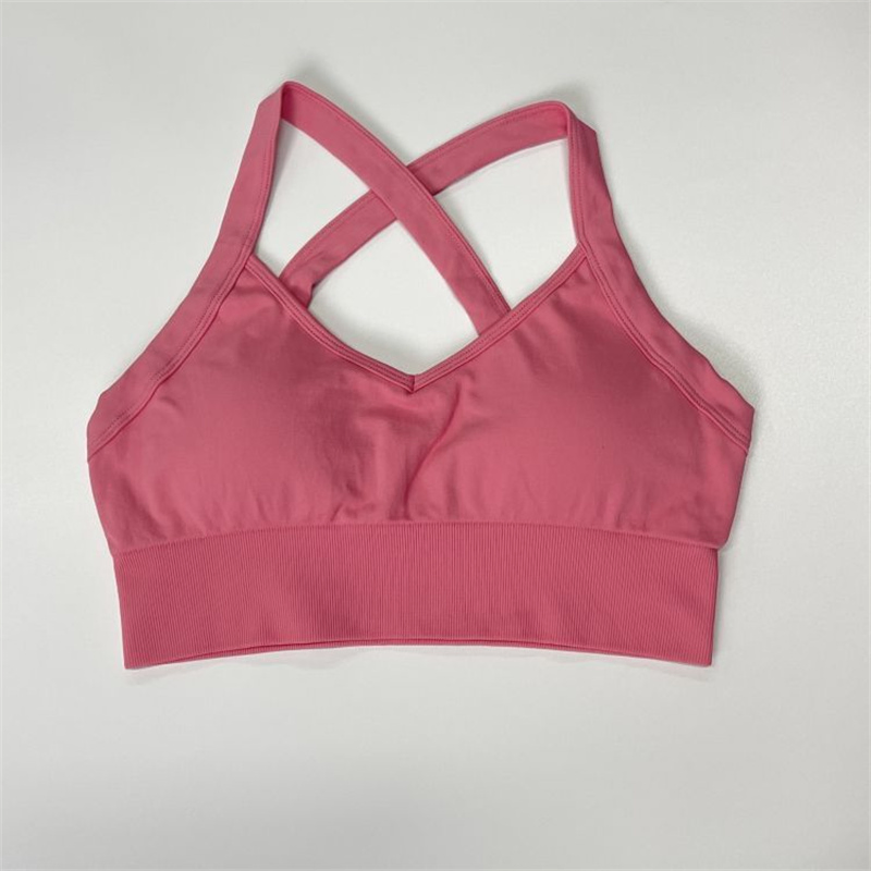 Top corto de yoga de secado rápido de spandex de nuevo modelo al por mayor, moda activa, talla grande, sujetador deportivo sexy de alto impacto para mujeres