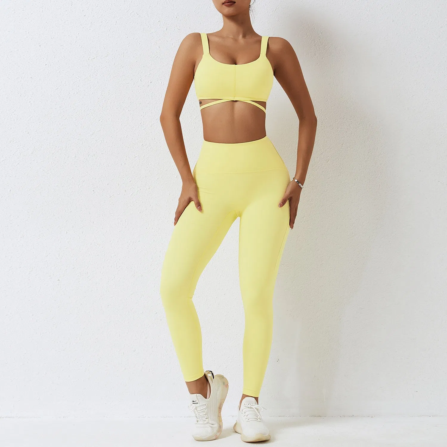 Ropa de yoga ecológica de secado rápido, mallas de gimnasio levantadoras de cadera, traje de fitness para mujeres, ropa deportiva