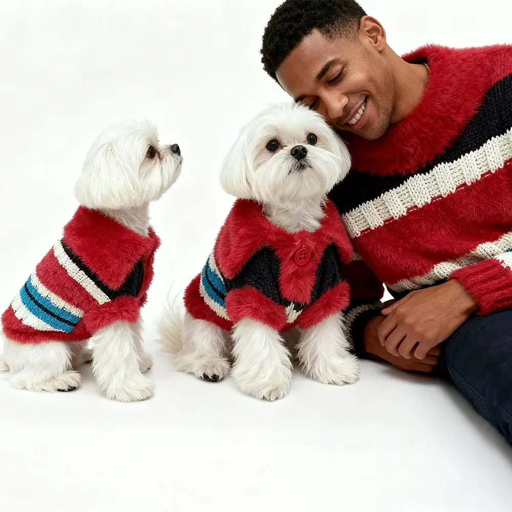 Suéteres de invierno de punto con patrón de tigre para mascotas, ropa de invierno para perros pequeños, ropa de punto para perros grandes para interiores y exteriores