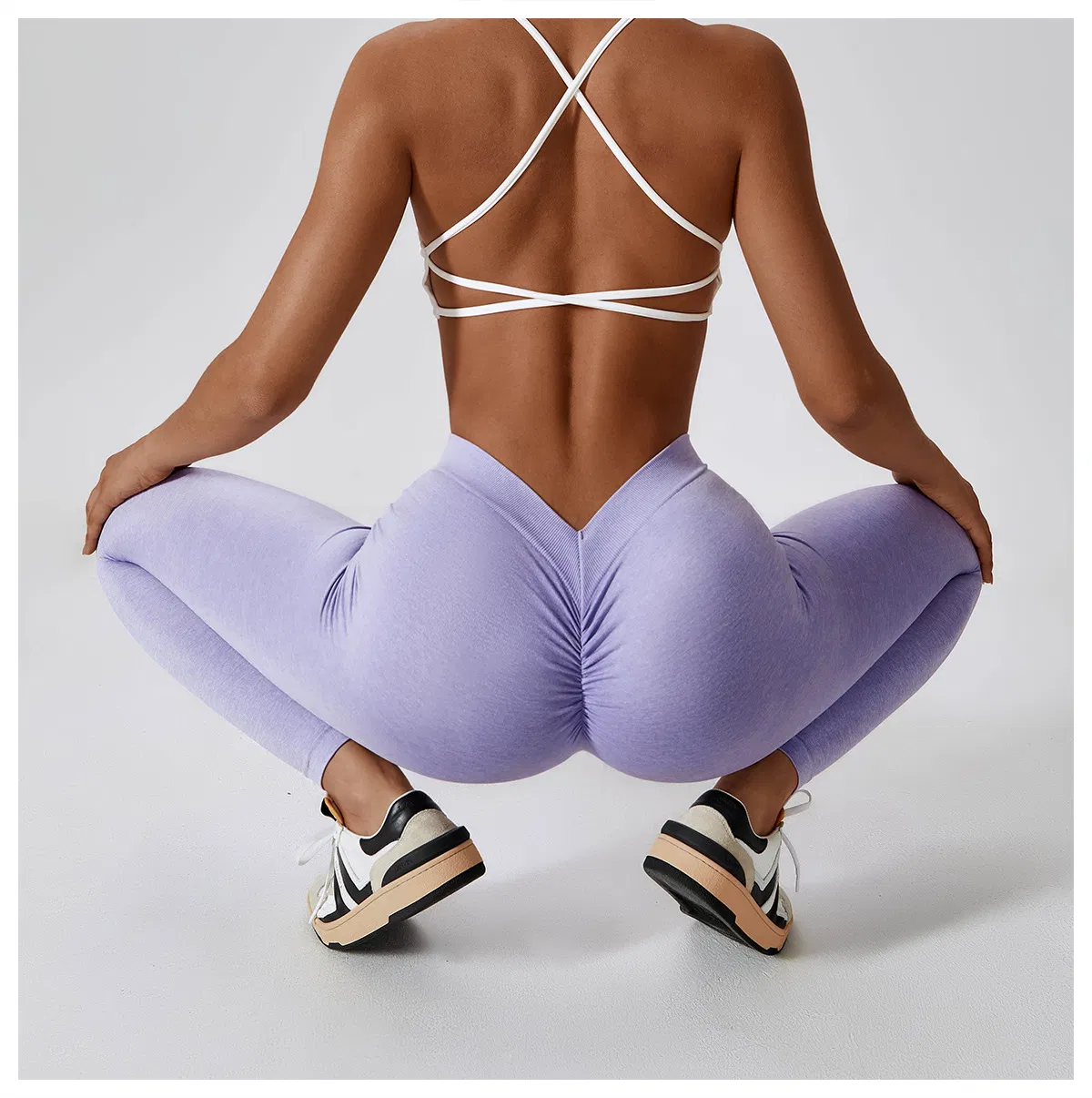 Pantalones de fitness de cintura alta elásticos y sin costuras, mallas ajustadas para correr al aire libre, ropa deportiva de yoga para mujeres