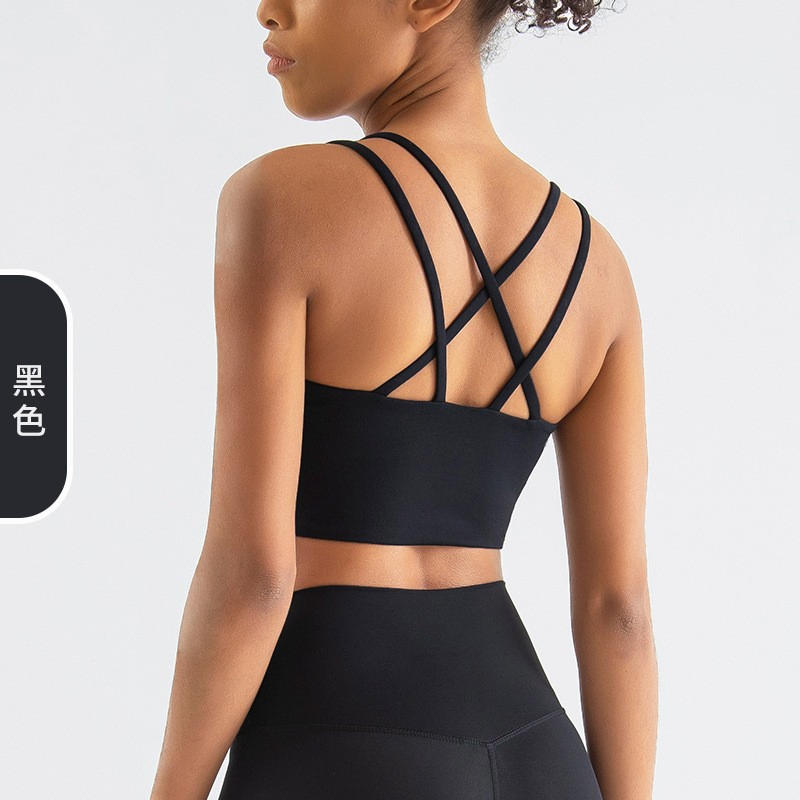 Conjunto de sujetadores deportivos de alta intensidad ajustables para mujeres, top de yoga activo personalizado, sujetadores deportivos con espalda cruzada, ropa deportiva sexy