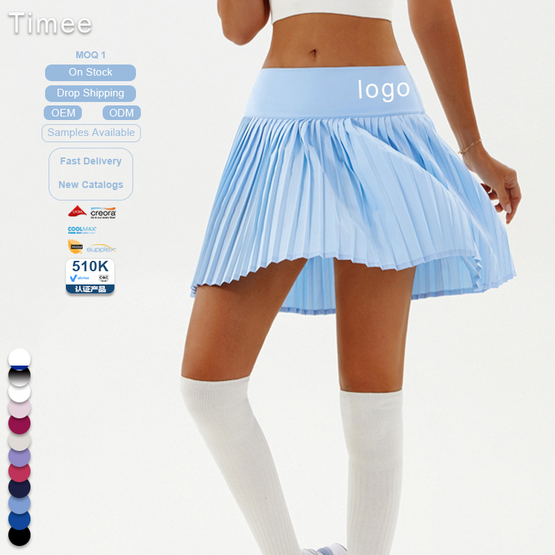 Falda corta de yoga de cintura alta para primavera y verano, anti deslumbrante, elástica, de secado rápido, falda plisada para golf y tenis