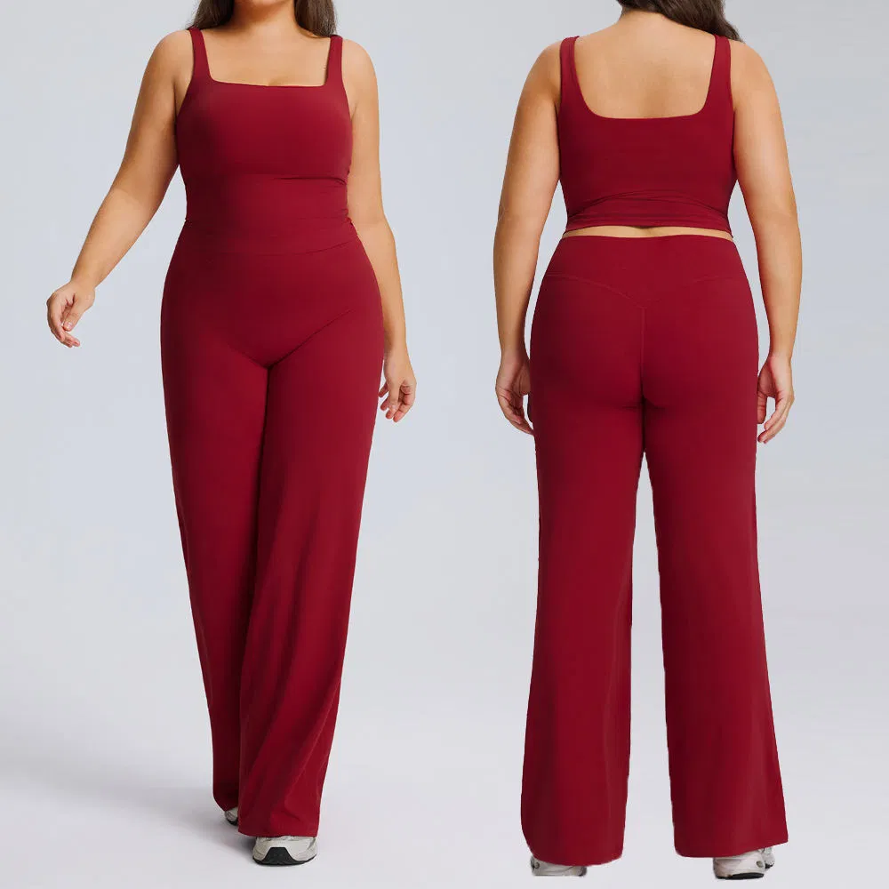 Breathable Plus Size Gym Wear Yoga Crop Tank Top Shorts 2-Piece Set Eco-Friendly Recyclable Lightweight Sports Bra Scrunch Butt Gym Fitness Sportswear