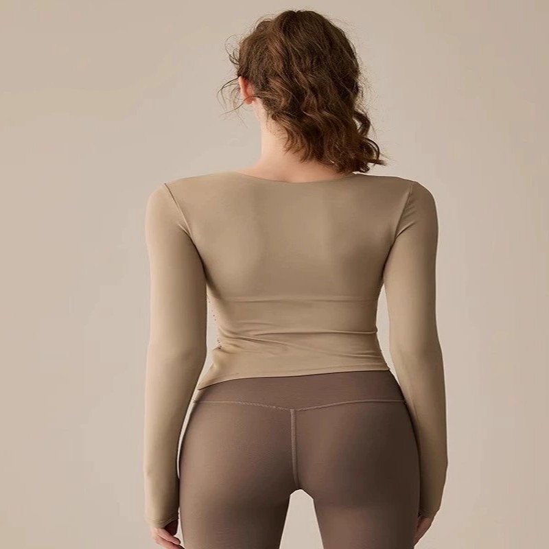 Ropa de yoga para mujeres con almohadillas en el pecho, ropa de fitness, tops ajustados avanzados para pilates