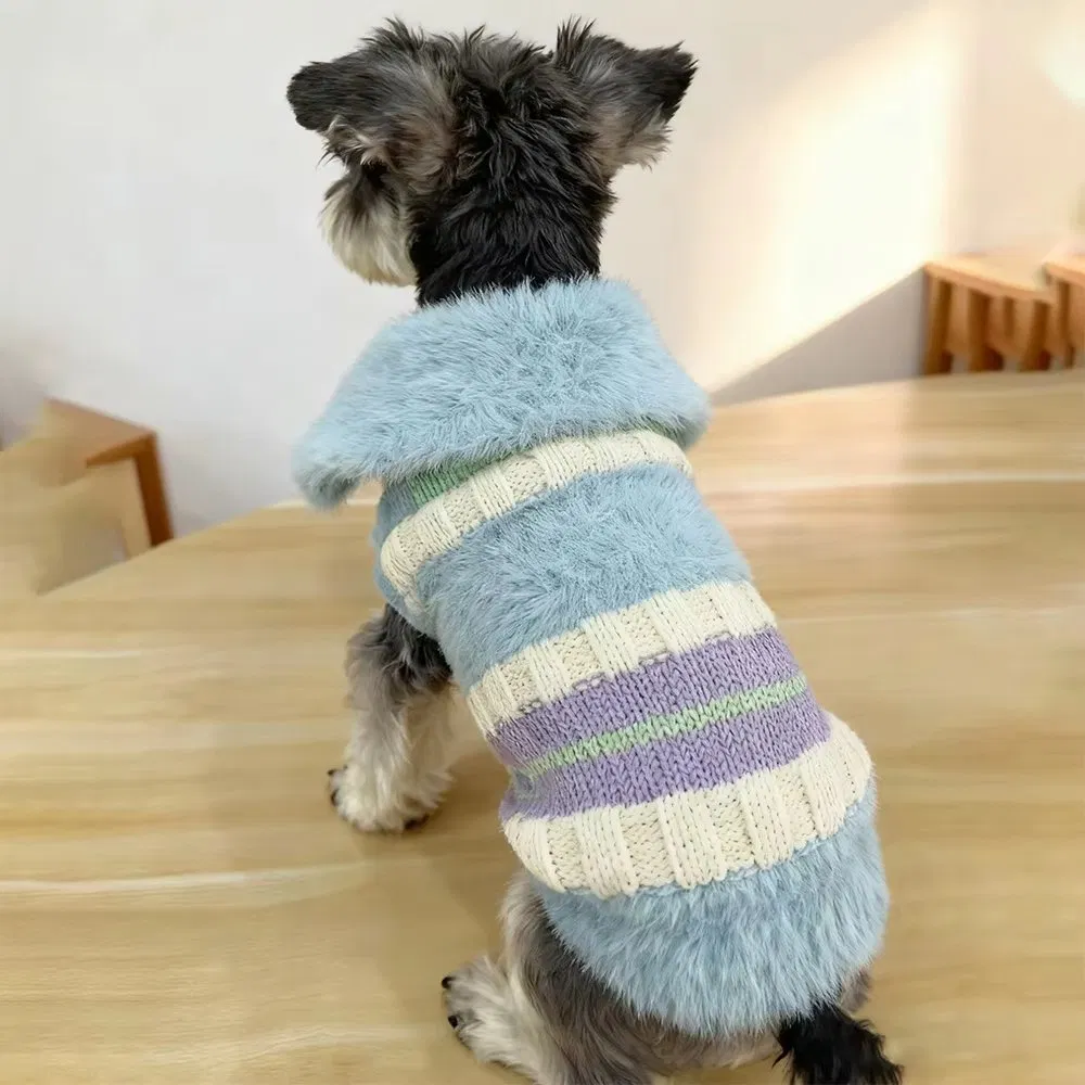 Suéteres de invierno de punto con patrón de tigre para mascotas, ropa de invierno para perros pequeños, ropa de punto para perros grandes para interiores y exteriores