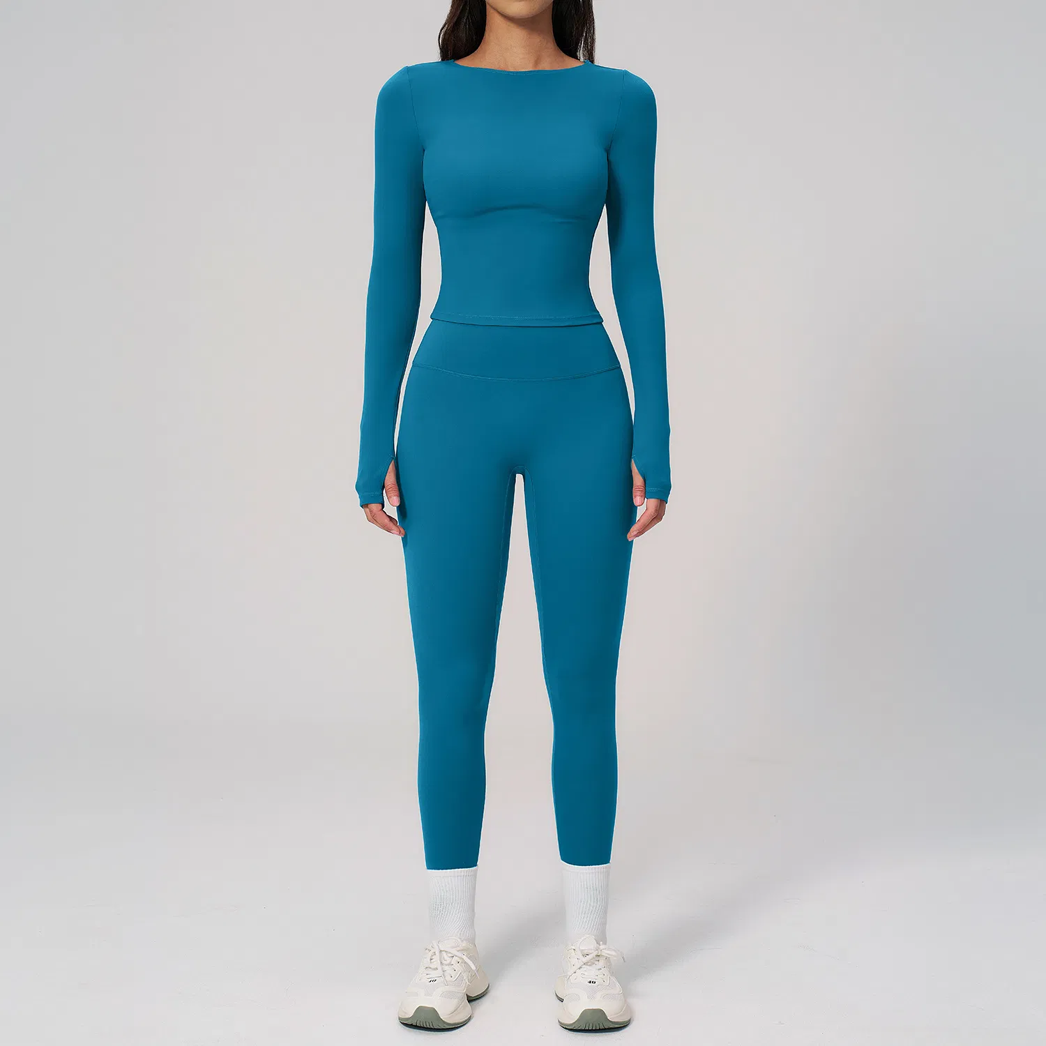 Ropa de fitness para mujeres, tela que absorbe la humedad, tallas grandes, soporte para entrenamiento de pilates, ropa deportiva