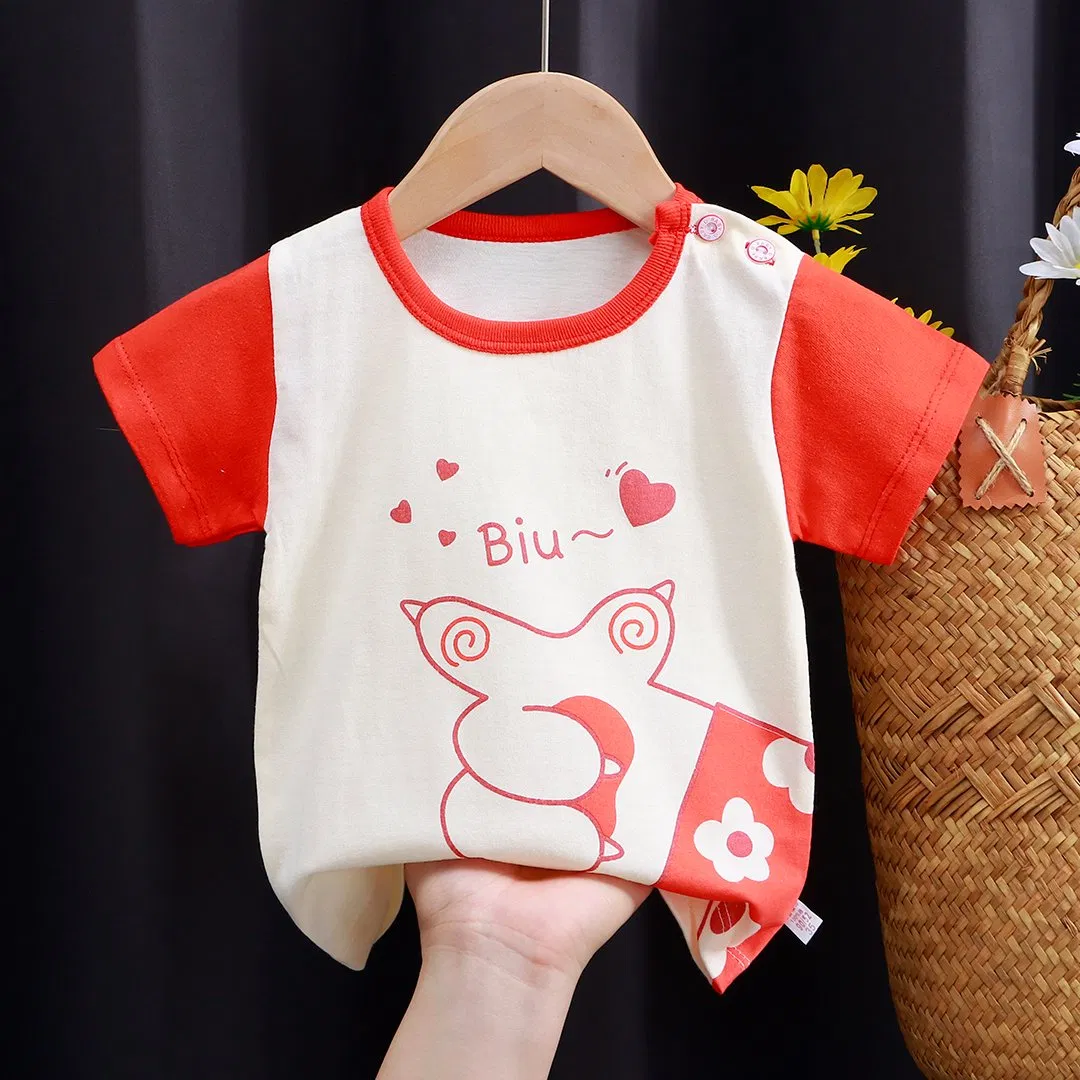 Ropa infantil para niños y niñas, nueva moda de verano con camisetas de manga corta