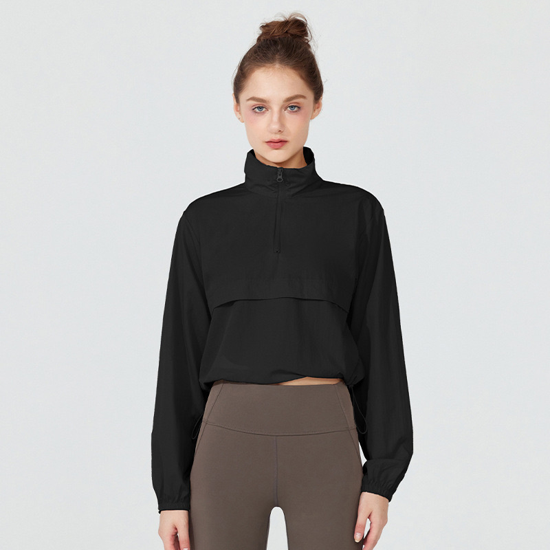 Ropa al por mayor para actividades al aire libre, atletismo, yoga, gimnasio y senderismo, sudadera con cremallera para mujeres, protección solar Upf 50+, camisetas de pesca de manga larga con dobladillo ajustable