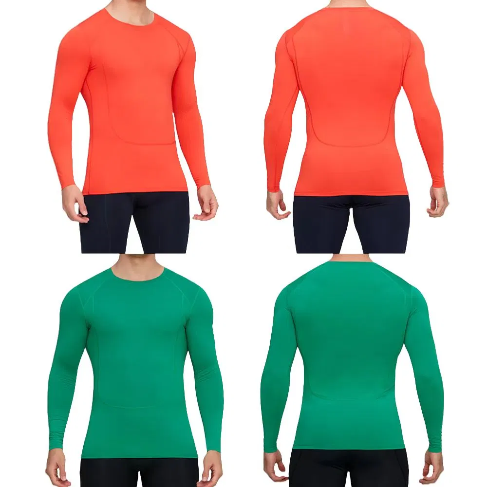 Camisetas deportivas para hombres de running y fitness, mallas largas de manga larga para baloncesto