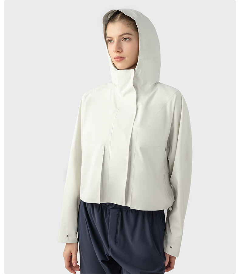 Ropa de exterior para mujeres con capucha, impermeable, a prueba de viento, transpirable, con cremallera completa, ideal para senderismo y camping