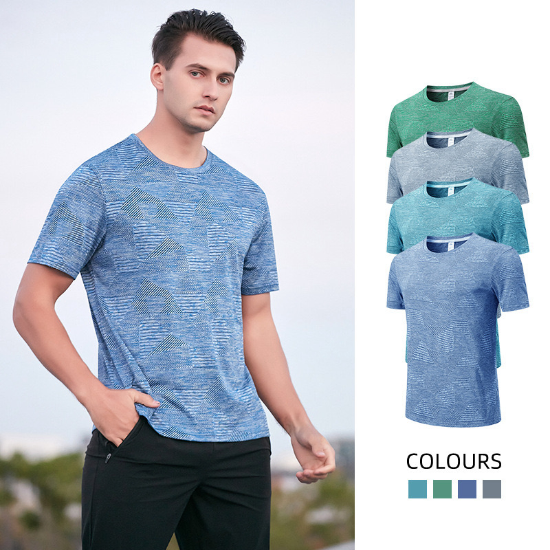Camisetas de fitness para hombres de estilo casual, con patrón de camuflaje, que absorben el sudor y son elásticas, ideales para el ejercicio al aire libre, camiseta de rendimiento para senderismo