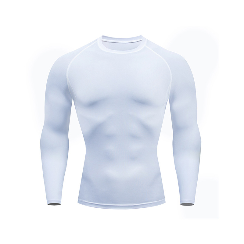 Camiseta de compresión para hombres, entrenamiento de fitness, ajustada, deportiva, gimnasio, culturismo, de manga larga, camiseta negra para correr, camiseta ajustada para el gimnasio