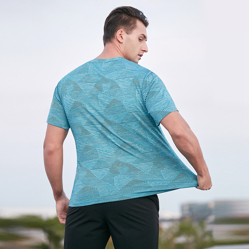 Camisetas de fitness para hombres de estilo casual, con patrón de camuflaje, que absorben el sudor y son elásticas, ideales para el ejercicio al aire libre, camiseta de rendimiento para senderismo