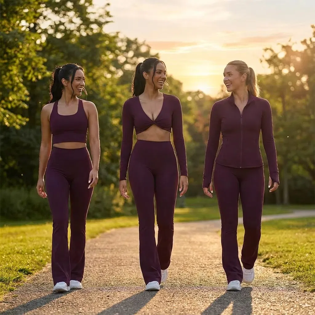 Conjunto de Ropa Activa Sostenible Caliente 4PCS Ropa de Gimnasio para Mujeres, Ropa de Entrenamiento Reciclada, Ropa de Pilates, Top de Tirantes, Chaqueta + Pantalones, Ropa Atlética Femenina