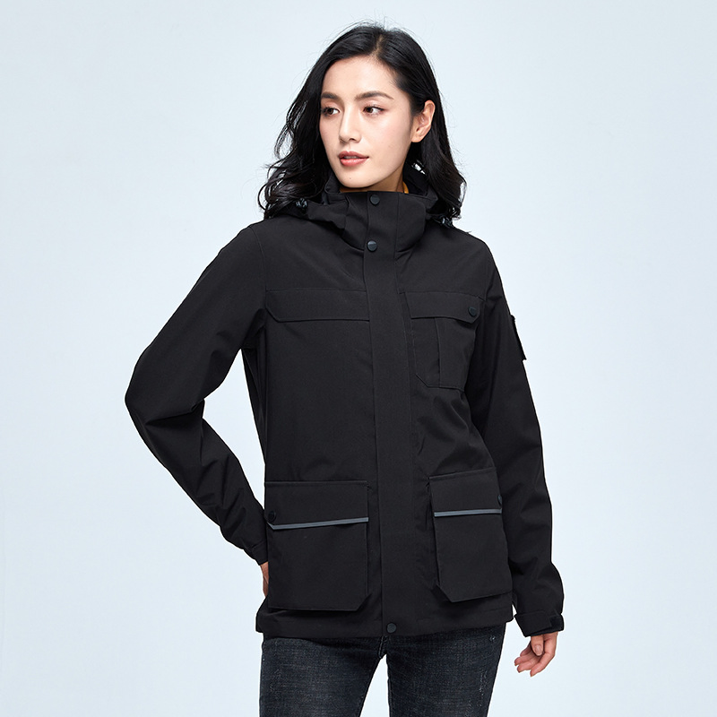 Chaquetas de con capucha desmontable a prueba de viento, oversize, impermeables, transpirables, de concha blanda para hombres, ropa de camping y actividades al aire libre