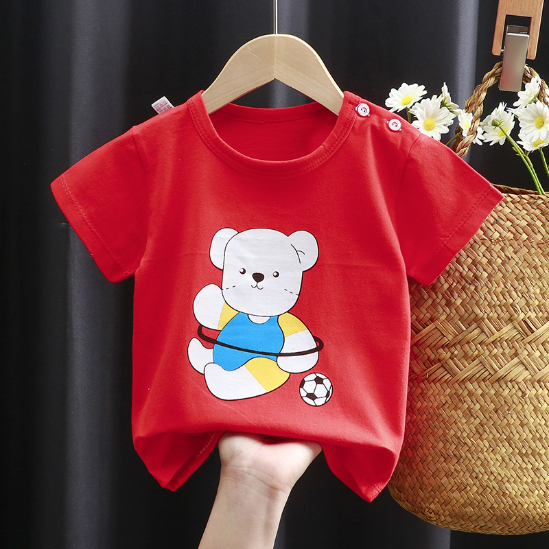 Ropa infantil para niños y niñas, nueva moda de verano con camisetas de manga corta