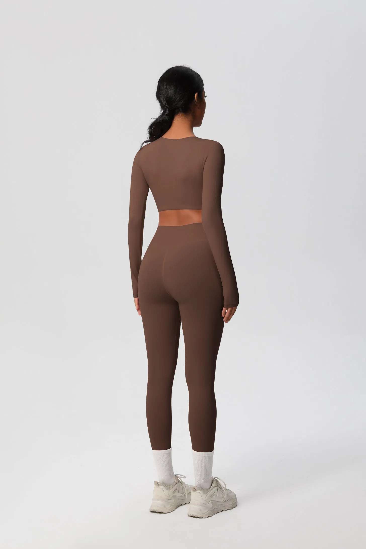 Ropa deportiva sin costuras de cintura alta que absorbe la humedad para el gimnasio