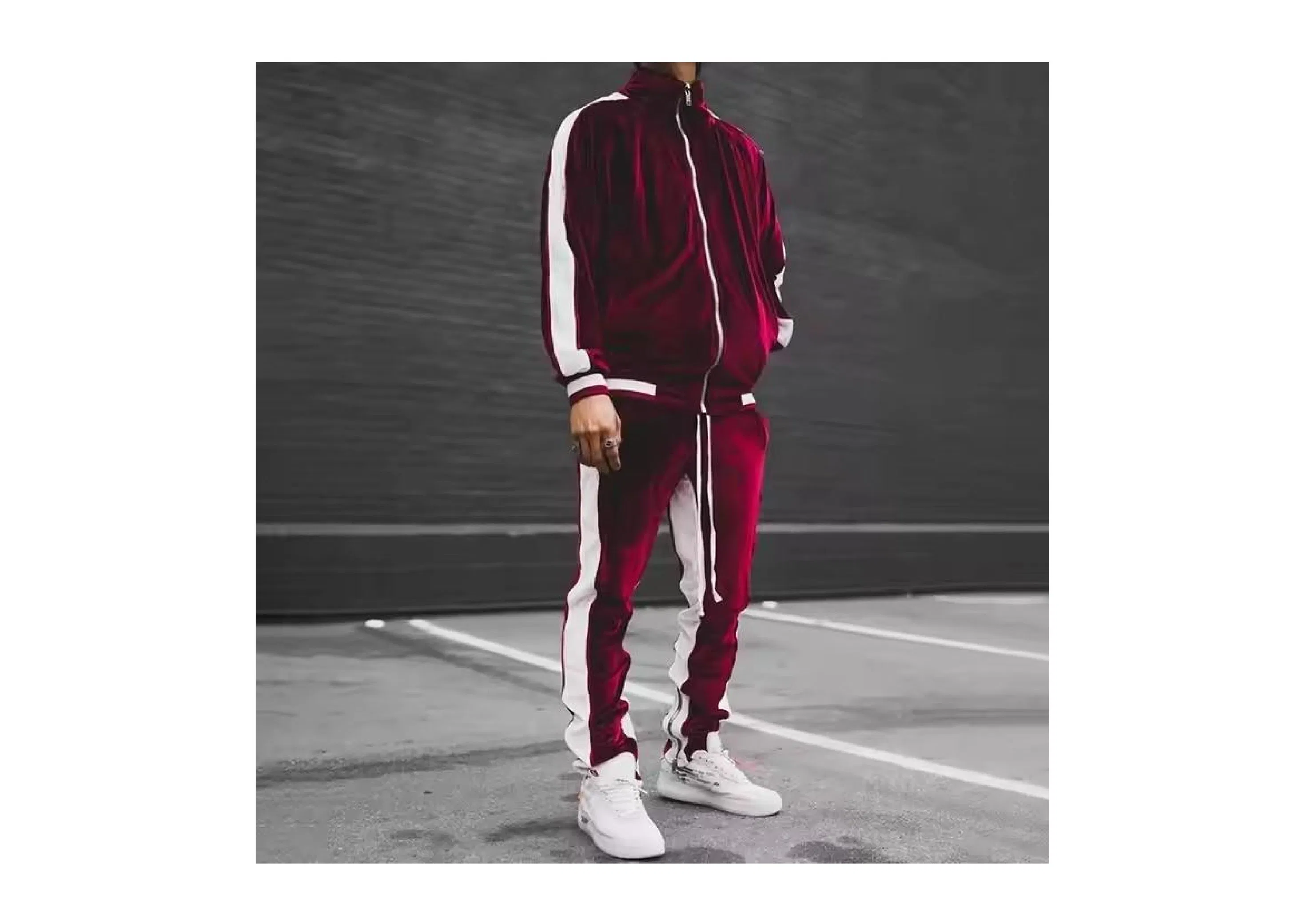 Conjunto de dos piezas para hombres - Ropa deportiva de terciopelo para correr despacio, ecológica y transpirable