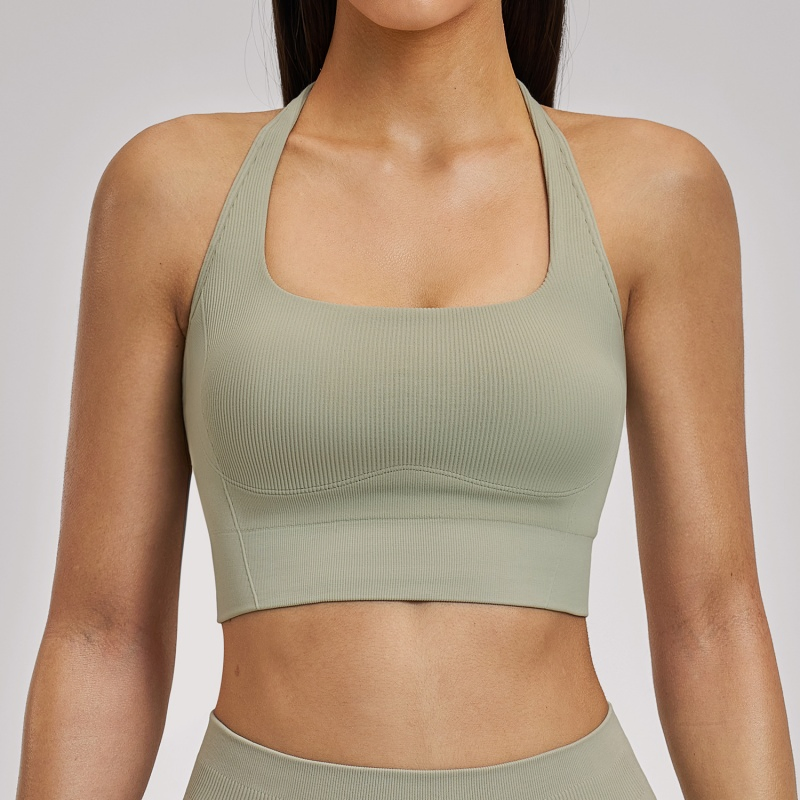 Tops de yoga para mujeres de moda, ropa de mujer con almohadillas removibles y espalda cruzada para el gimnasio, correr, pilates
