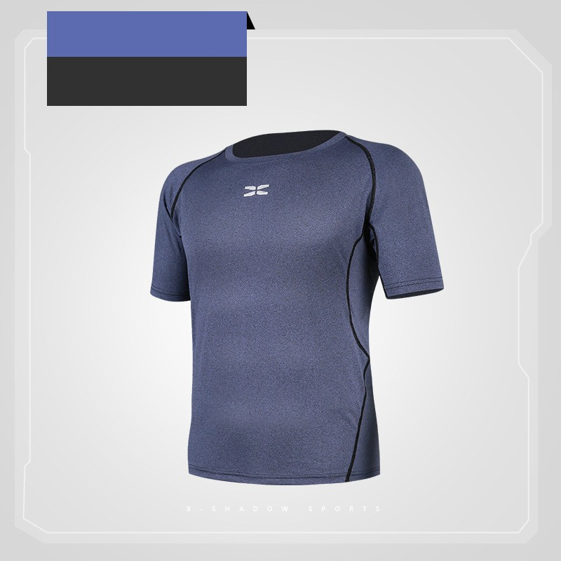 Los hombres la parte superior de deportes de secado rápido ejecutando APRETADO DE MANGA CORTA Camiseta de gimnasia