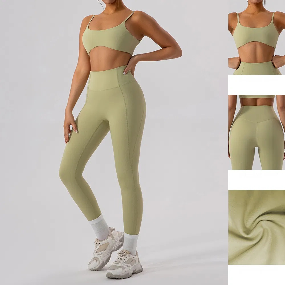 Conjunto de Yoga Sin Costuras para Mujeres, Ropa Deportiva de Secado Rápido — Conjunto de Entrenamiento de Espalda Descubierta, Compresión con Sensación de Piel Desnuda para Gimnasio y Correr