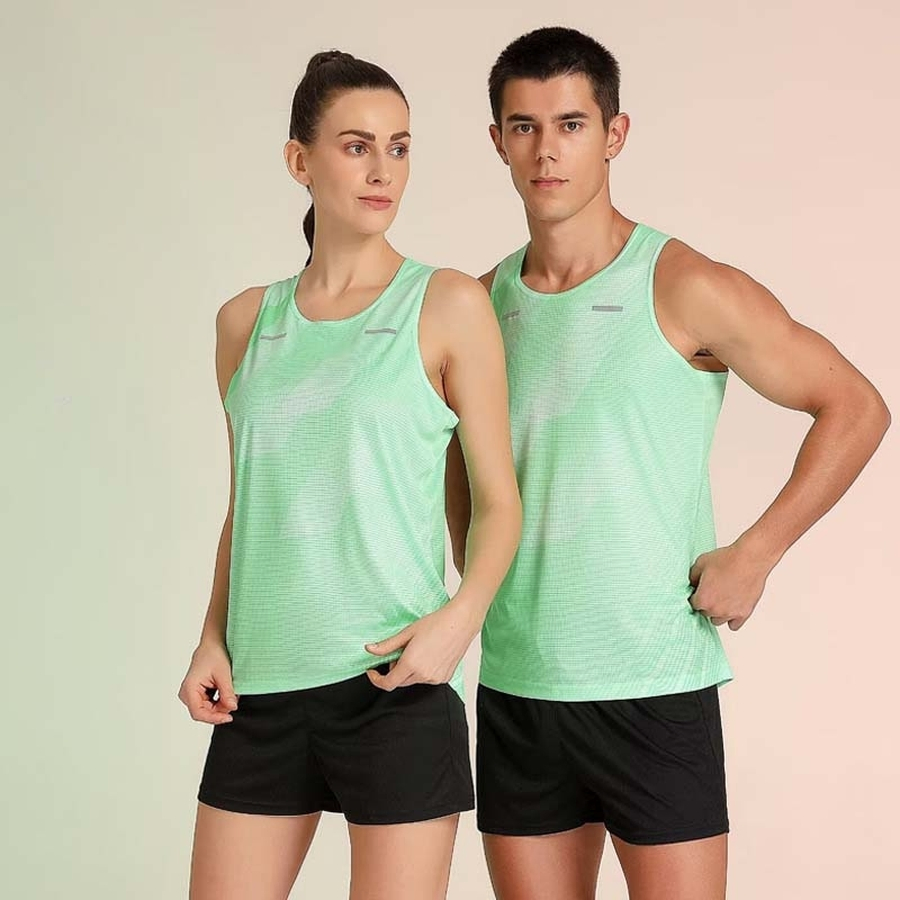 Camiseta unisex de poliéster personalizada con logo, anti-UV, para correr y hacer jogging