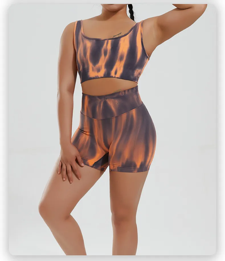 Conjunto de yoga teñido anudado 4