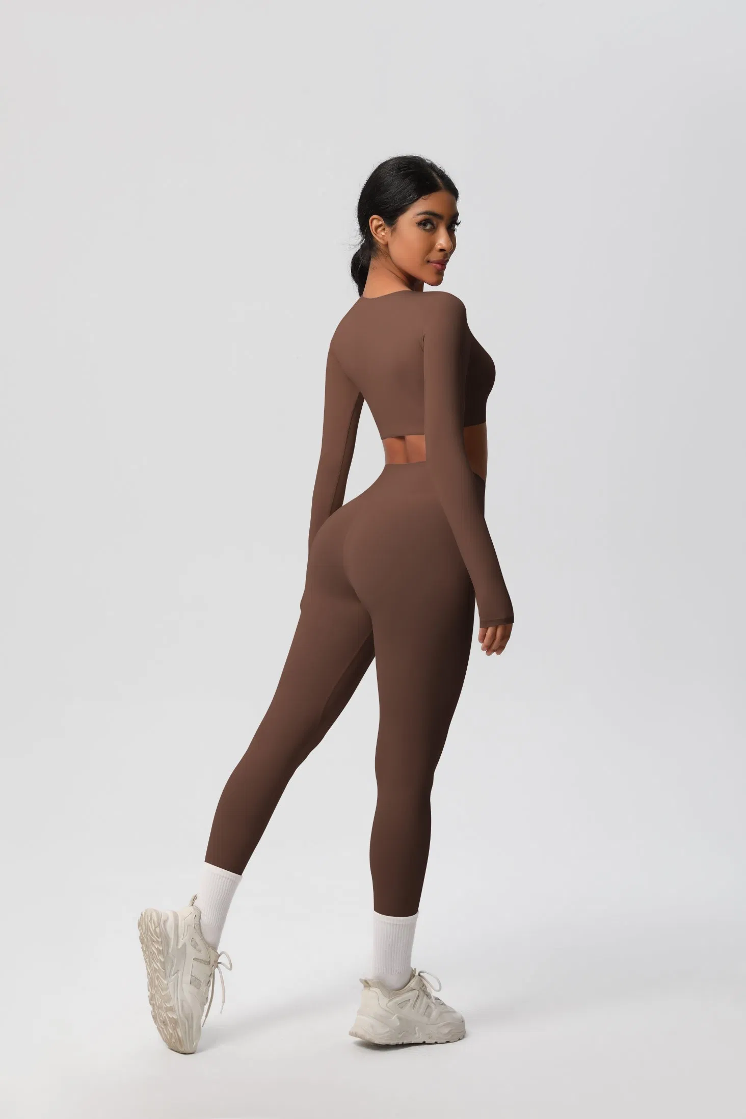 Ropa deportiva sin costuras de cintura alta que absorbe la humedad para el gimnasio