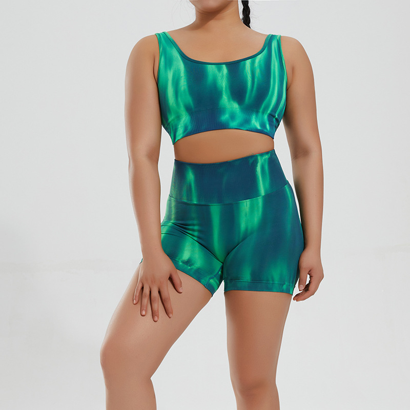 Conjunto de teñido anudado sin costuras, sexy, con cintura alta para entrenamiento, gimnasio y yoga. Ropa de fitness sexy para mujeres