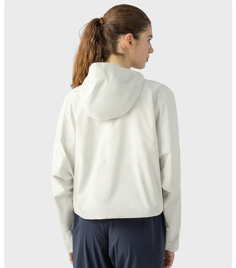 Ropa de exterior para mujeres con capucha, impermeable, a prueba de viento, transpirable, con cremallera completa, ideal para senderismo y camping