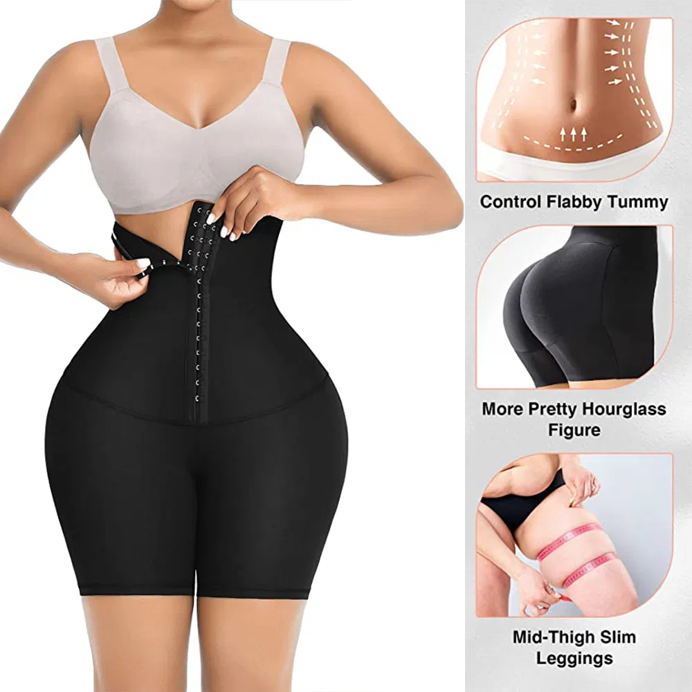 Pantalones cortos de yoga y ropa para mujeres de talle grande, corsé reductor de cintura para entrenamiento al por mayor, pantalones cortos y leggings personalizados de cintura alta con cinchador de cintura