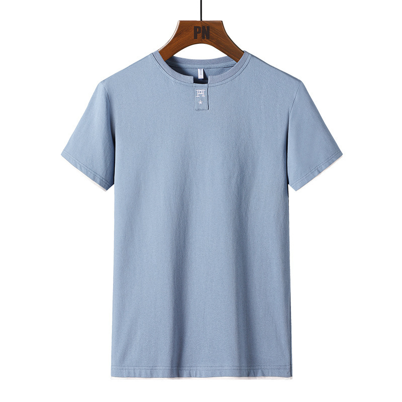 Camiseta de manga corta para hombre, camiseta básica de algodón casual de verano, camiseta de cuello redondo de media manga, ropa de hombre, nuevo estilo T