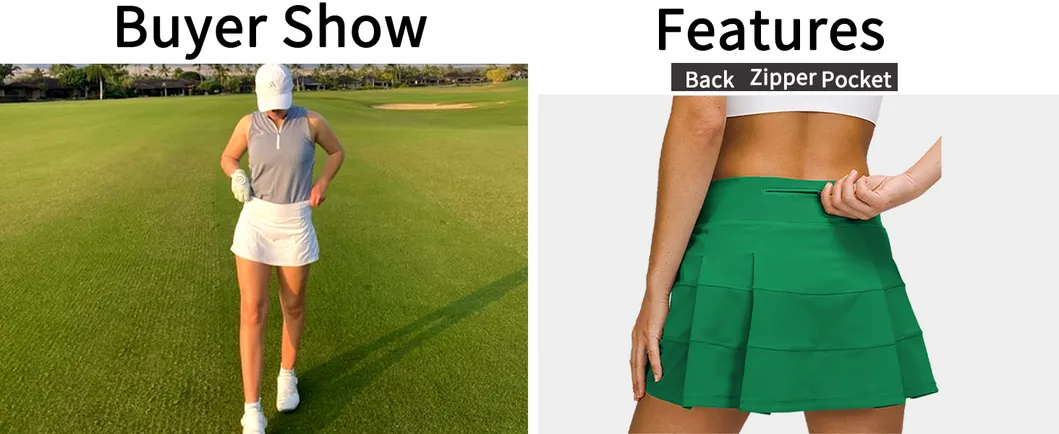 Faldas de tenis y golf atléticas