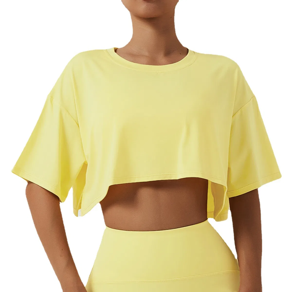 Ropa de yoga de manga corta ecológica para mujeres, ropa de fitness suelta